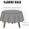 image:imagesancua Round Tablecloth 108 Inch Diameter 6 Pack Burgundy  Circle Polyester Fabric Table Cloth for Chiristmas Party Reception Banquet Birthday Washable Formal Table Cover Fit 4296 Inch TablesWhite
