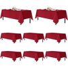 image:imagesancua Round Tablecloth 108 Inch Diameter 6 Pack Burgundy  Circle Polyester Fabric Table Cloth for Chiristmas Party Reception Banquet Birthday Washable Formal Table Cover Fit 4296 Inch TablesRed