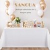 image:imagesancua Round Tablecloth 108 Inch Diameter 6 Pack Burgundy  Circle Polyester Fabric Table Cloth for Chiristmas Party Reception Banquet Birthday Washable Formal Table Cover Fit 4296 Inch TablesWhite