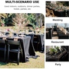image:imagesancua Round Tablecloth 108 Inch Diameter 6 Pack Burgundy  Circle Polyester Fabric Table Cloth for Chiristmas Party Reception Banquet Birthday Washable Formal Table Cover Fit 4296 Inch TablesBlack