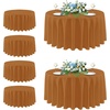 image:imagesancua Round Tablecloth 108 Inch Diameter 6 Pack Burgundy  Circle Polyester Fabric Table Cloth for Chiristmas Party Reception Banquet Birthday Washable Formal Table Cover Fit 4296 Inch TablesBronze