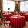 image:imagesancua Round Tablecloth 108 Inch Diameter 6 Pack Burgundy  Circle Polyester Fabric Table Cloth for Chiristmas Party Reception Banquet Birthday Washable Formal Table Cover Fit 4296 Inch TablesRed