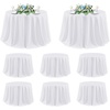 image:imagesancua Round Tablecloth 108 Inch Diameter 6 Pack Burgundy  Circle Polyester Fabric Table Cloth for Chiristmas Party Reception Banquet Birthday Washable Formal Table Cover Fit 4296 Inch TablesWhite