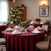 image:imagesancua Round Tablecloth 108 Inch Diameter 6 Pack Burgundy  Circle Polyester Fabric Table Cloth for Chiristmas Party Reception Banquet Birthday Washable Formal Table Cover Fit 4296 Inch TablesBurgundy