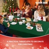 image:imagesancua Round Tablecloth 108 Inch Diameter 6 Pack Burgundy  Circle Polyester Fabric Table Cloth for Chiristmas Party Reception Banquet Birthday Washable Formal Table Cover Fit 4296 Inch TablesHunter Green