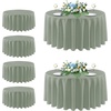 image:imagesancua Round Tablecloth 108 Inch Diameter 6 Pack Burgundy  Circle Polyester Fabric Table Cloth for Chiristmas Party Reception Banquet Birthday Washable Formal Table Cover Fit 4296 Inch TablesSage Green