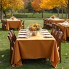 image:imagesancua Round Tablecloth 108 Inch Diameter 6 Pack Burgundy  Circle Polyester Fabric Table Cloth for Chiristmas Party Reception Banquet Birthday Washable Formal Table Cover Fit 4296 Inch TablesBronze