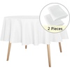 image:imagesancua Round Tablecloth 108 Inch Diameter 6 Pack Burgundy  Circle Polyester Fabric Table Cloth for Chiristmas Party Reception Banquet Birthday Washable Formal Table Cover Fit 4296 Inch TablesWhite