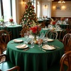 image:imagesancua Round Tablecloth 108 Inch Diameter 6 Pack Burgundy  Circle Polyester Fabric Table Cloth for Chiristmas Party Reception Banquet Birthday Washable Formal Table Cover Fit 4296 Inch TablesHunter Green