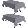 image:imagesancua Round Tablecloth 108 Inch Diameter 6 Pack Burgundy  Circle Polyester Fabric Table Cloth for Chiristmas Party Reception Banquet Birthday Washable Formal Table Cover Fit 4296 Inch TablesLight Grey