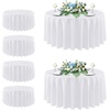 image:imagesancua Round Tablecloth 108 Inch Diameter 6 Pack Burgundy  Circle Polyester Fabric Table Cloth for Chiristmas Party Reception Banquet Birthday Washable Formal Table Cover Fit 4296 Inch TablesWhite