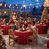 image:imagesancua Round Tablecloth 108 Inch Diameter 6 Pack Burgundy  Circle Polyester Fabric Table Cloth for Chiristmas Party Reception Banquet Birthday Washable Formal Table Cover Fit 4296 Inch TablesRed