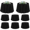 image:imagesancua Round Tablecloth 108 Inch Diameter 6 Pack Burgundy  Circle Polyester Fabric Table Cloth for Chiristmas Party Reception Banquet Birthday Washable Formal Table Cover Fit 4296 Inch TablesBlack