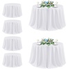 image:imagesancua Round Tablecloth 108 Inch Diameter 6 Pack Burgundy  Circle Polyester Fabric Table Cloth for Chiristmas Party Reception Banquet Birthday Washable Formal Table Cover Fit 4296 Inch TablesWhite
