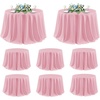 image:imagesancua Round Tablecloth 108 Inch Diameter 6 Pack Burgundy  Circle Polyester Fabric Table Cloth for Chiristmas Party Reception Banquet Birthday Washable Formal Table Cover Fit 4296 Inch TablesPink