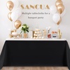 image:imagesancua Round Tablecloth 108 Inch Diameter 6 Pack Burgundy  Circle Polyester Fabric Table Cloth for Chiristmas Party Reception Banquet Birthday Washable Formal Table Cover Fit 4296 Inch TablesBlack