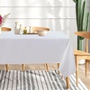 image:imagesancua Round Tablecloth 108 Inch Diameter 6 Pack Burgundy  Circle Polyester Fabric Table Cloth for Chiristmas Party Reception Banquet Birthday Washable Formal Table Cover Fit 4296 Inch TablesWhite