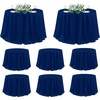 image:imagesancua Round Tablecloth 108 Inch Diameter 6 Pack Burgundy  Circle Polyester Fabric Table Cloth for Chiristmas Party Reception Banquet Birthday Washable Formal Table Cover Fit 4296 Inch TablesNavy Blue