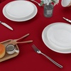 image:imagesancua Round Tablecloth 108 Inch Diameter 6 Pack Burgundy  Circle Polyester Fabric Table Cloth for Chiristmas Party Reception Banquet Birthday Washable Formal Table Cover Fit 4296 Inch TablesRed
