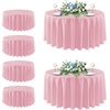 image:imagesancua Round Tablecloth 108 Inch Diameter 6 Pack Burgundy  Circle Polyester Fabric Table Cloth for Chiristmas Party Reception Banquet Birthday Washable Formal Table Cover Fit 4296 Inch TablesPink