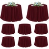 image:imagesancua Round Tablecloth 108 Inch Diameter 6 Pack Burgundy  Circle Polyester Fabric Table Cloth for Chiristmas Party Reception Banquet Birthday Washable Formal Table Cover Fit 4296 Inch TablesBurgundy