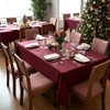 image:imagesancua Round Tablecloth 108 Inch Diameter 6 Pack Burgundy  Circle Polyester Fabric Table Cloth for Chiristmas Party Reception Banquet Birthday Washable Formal Table Cover Fit 4296 Inch TablesBurgundy