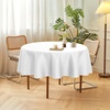 image:imagesancua Round Tablecloth 108 Inch Diameter 6 Pack Burgundy  Circle Polyester Fabric Table Cloth for Chiristmas Party Reception Banquet Birthday Washable Formal Table Cover Fit 4296 Inch TablesWhite