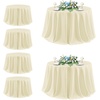 image:imagesancua Round Tablecloth 108 Inch Diameter 6 Pack Burgundy  Circle Polyester Fabric Table Cloth for Chiristmas Party Reception Banquet Birthday Washable Formal Table Cover Fit 4296 Inch TablesBeige
