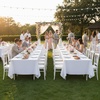 image:imagesancua Round Tablecloth 108 Inch Diameter 6 Pack Burgundy  Circle Polyester Fabric Table Cloth for Chiristmas Party Reception Banquet Birthday Washable Formal Table Cover Fit 4296 Inch TablesWhite