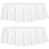 image:imagesancua Round Tablecloth 108 Inch Diameter 6 Pack Burgundy  Circle Polyester Fabric Table Cloth for Chiristmas Party Reception Banquet Birthday Washable Formal Table Cover Fit 4296 Inch TablesWhite