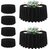 image:imagesancua Round Tablecloth 108 Inch Diameter 6 Pack Burgundy  Circle Polyester Fabric Table Cloth for Chiristmas Party Reception Banquet Birthday Washable Formal Table Cover Fit 4296 Inch TablesBlack