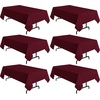 image:imagesancua Round Tablecloth 108 Inch Diameter 6 Pack Burgundy  Circle Polyester Fabric Table Cloth for Chiristmas Party Reception Banquet Birthday Washable Formal Table Cover Fit 4296 Inch TablesBurgundy