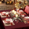 image:imagesancua Round Tablecloth 108 Inch Diameter 6 Pack Burgundy  Circle Polyester Fabric Table Cloth for Chiristmas Party Reception Banquet Birthday Washable Formal Table Cover Fit 4296 Inch TablesBurgundy
