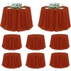 image:imagesancua Round Tablecloth 108 Inch Diameter 6 Pack Burgundy  Circle Polyester Fabric Table Cloth for Chiristmas Party Reception Banquet Birthday Washable Formal Table Cover Fit 4296 Inch TablesRust