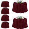 image:imagesancua Round Tablecloth 108 Inch Diameter 6 Pack Burgundy  Circle Polyester Fabric Table Cloth for Chiristmas Party Reception Banquet Birthday Washable Formal Table Cover Fit 4296 Inch TablesBurgundy
