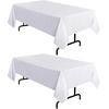 image:imagesancua Round Tablecloth 108 Inch Diameter 6 Pack Burgundy  Circle Polyester Fabric Table Cloth for Chiristmas Party Reception Banquet Birthday Washable Formal Table Cover Fit 4296 Inch TablesWhite