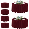 image:imagesancua Round Tablecloth 108 Inch Diameter 6 Pack Burgundy  Circle Polyester Fabric Table Cloth for Chiristmas Party Reception Banquet Birthday Washable Formal Table Cover Fit 4296 Inch TablesBurgundy