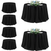image:imagesancua Round Tablecloth 108 Inch Diameter 6 Pack Burgundy  Circle Polyester Fabric Table Cloth for Chiristmas Party Reception Banquet Birthday Washable Formal Table Cover Fit 4296 Inch TablesBlack