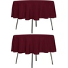 image:imagesancua Round Tablecloth 108 Inch Diameter 6 Pack Burgundy  Circle Polyester Fabric Table Cloth for Chiristmas Party Reception Banquet Birthday Washable Formal Table Cover Fit 4296 Inch TablesBurgundy