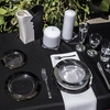 image:imagesancua Round Tablecloth 108 Inch Diameter 6 Pack Burgundy  Circle Polyester Fabric Table Cloth for Chiristmas Party Reception Banquet Birthday Washable Formal Table Cover Fit 4296 Inch TablesBlack