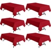 image:imagesancua Round Tablecloth 108 Inch Diameter 6 Pack Burgundy  Circle Polyester Fabric Table Cloth for Chiristmas Party Reception Banquet Birthday Washable Formal Table Cover Fit 4296 Inch TablesRed