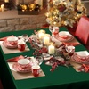 image:imagesancua Round Tablecloth 108 Inch Diameter 6 Pack Burgundy  Circle Polyester Fabric Table Cloth for Chiristmas Party Reception Banquet Birthday Washable Formal Table Cover Fit 4296 Inch TablesHunter Green