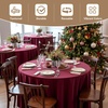 image:imagesancua Round Tablecloth 108 Inch Diameter 6 Pack Burgundy  Circle Polyester Fabric Table Cloth for Chiristmas Party Reception Banquet Birthday Washable Formal Table Cover Fit 4296 Inch TablesBurgundy