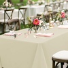 image:imagesancua Round Tablecloth 108 Inch Diameter 6 Pack Burgundy  Circle Polyester Fabric Table Cloth for Chiristmas Party Reception Banquet Birthday Washable Formal Table Cover Fit 4296 Inch TablesBeige