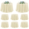 image:imagesancua Round Tablecloth 108 Inch Diameter 6 Pack Burgundy  Circle Polyester Fabric Table Cloth for Chiristmas Party Reception Banquet Birthday Washable Formal Table Cover Fit 4296 Inch TablesBeige
