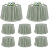 image:imagesancua Round Tablecloth 108 Inch Diameter 6 Pack Burgundy  Circle Polyester Fabric Table Cloth for Chiristmas Party Reception Banquet Birthday Washable Formal Table Cover Fit 4296 Inch TablesSage Green