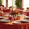 image:imagesancua Round Tablecloth 108 Inch Diameter 6 Pack Burgundy  Circle Polyester Fabric Table Cloth for Chiristmas Party Reception Banquet Birthday Washable Formal Table Cover Fit 4296 Inch TablesRust