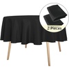 image:imagesancua Round Tablecloth 108 Inch Diameter 6 Pack Burgundy  Circle Polyester Fabric Table Cloth for Chiristmas Party Reception Banquet Birthday Washable Formal Table Cover Fit 4296 Inch TablesBlack