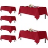 image:imagesancua Round Tablecloth 108 Inch Diameter 6 Pack Burgundy  Circle Polyester Fabric Table Cloth for Chiristmas Party Reception Banquet Birthday Washable Formal Table Cover Fit 4296 Inch TablesRed