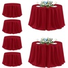 image:imagesancua Round Tablecloth 108 Inch Diameter 6 Pack Burgundy  Circle Polyester Fabric Table Cloth for Chiristmas Party Reception Banquet Birthday Washable Formal Table Cover Fit 4296 Inch TablesRed